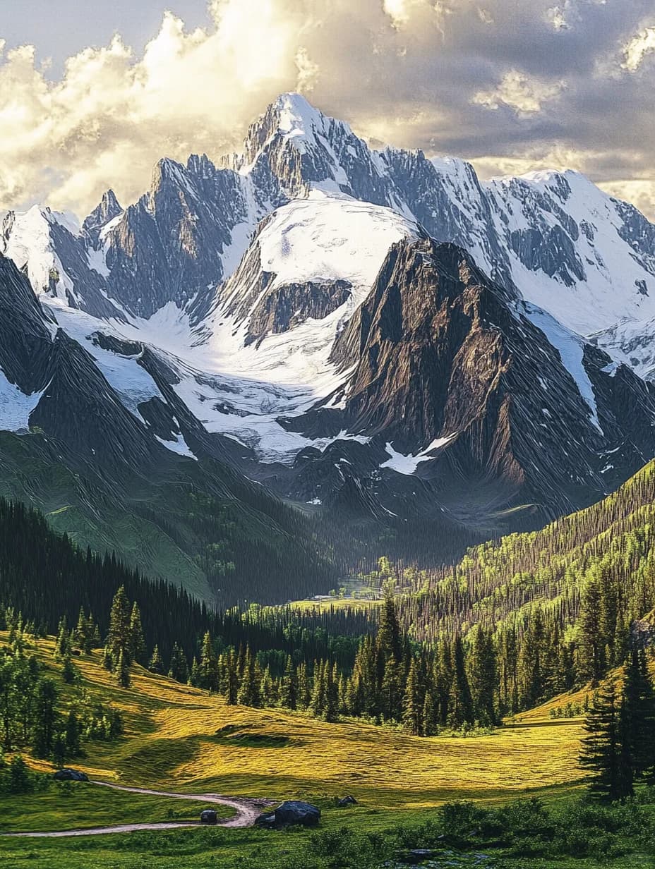 Capturing the Enchanting Sunrise at Mount Muzhert in Ili